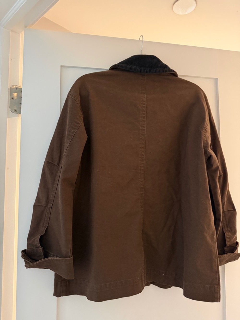 Old Navy Barn Jacket Dark Brown with Black Collar - Picture 5 of 5